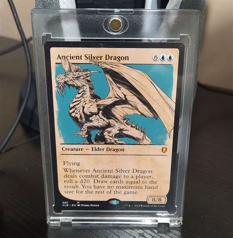 Mtg Clb Ancient Silver Dragon Showcase Nm With Magnetic Card