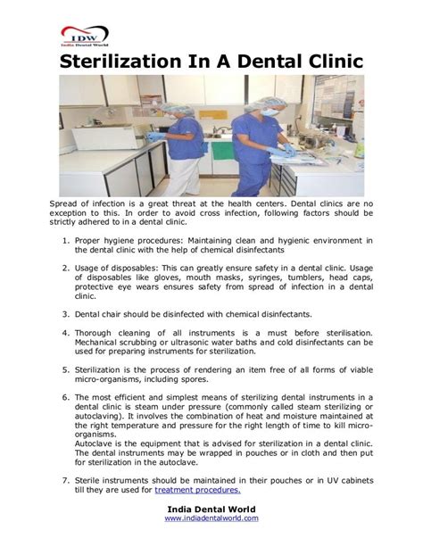 Sterilization In A Dental Clinic