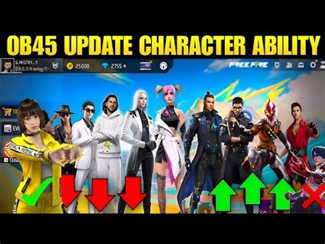 Ob Update Character Ability Change Free Fire New Update Free Fire Ob