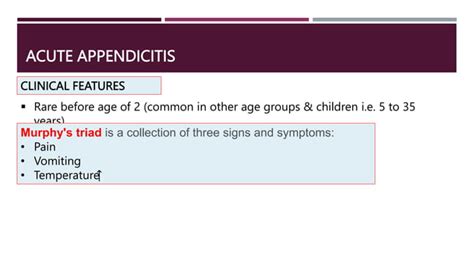 Acute Appendicitis Anatomy Aetiology Types Clinical Features Pptx