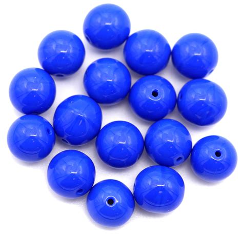 16pc 8mm Czech Pressed Glass Druk Round Beads Opaque Indigo Bead Box