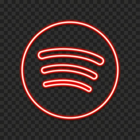 Neon Red Spotify Logo Black Background Red And Black Spotify Icon The