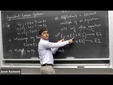 Math Section Lecture Equivalent Linear Systems Echelon