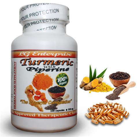 Turmeric Piperine Herbal Capsules 2 In 1 Anti Uric Acid And Anti Goiter