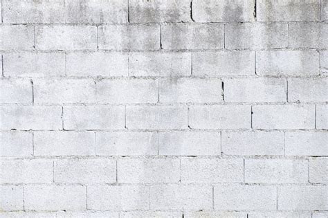 White Painted Cinder Block Wall Weathered By Time Stock Photo Image