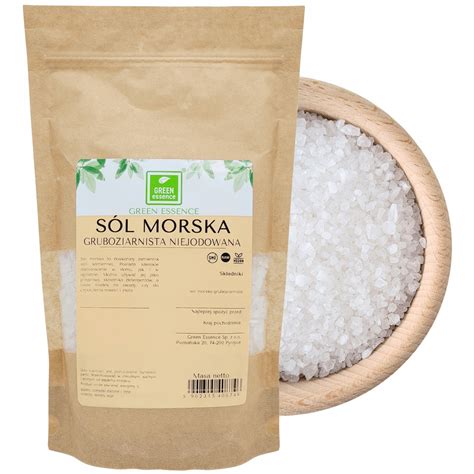 Sól morska GRUBOZIARNISTA naturalna salt 1kg biała PRZYPRAWA do dań