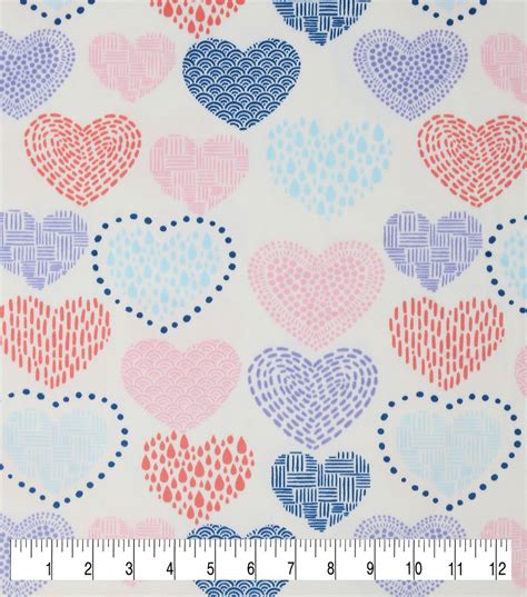 Sketched Hearts Multi Soft And Minky Fleece Fabric Joann