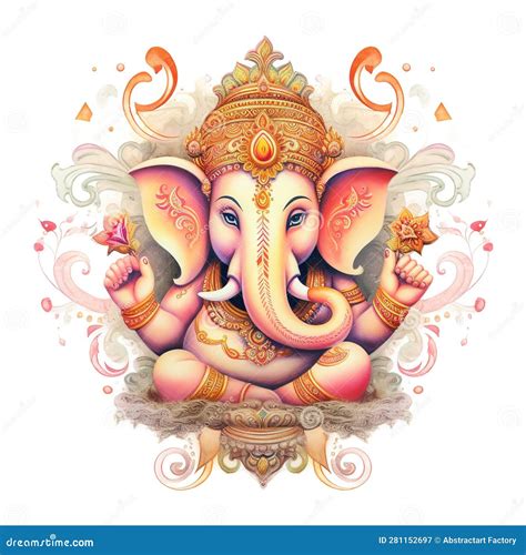 Illustration Of Lord Ganesha For Ganesh Chaturthi Ai Generated Stock