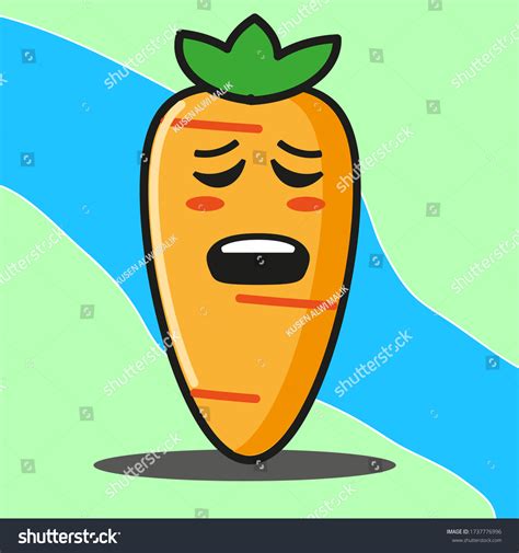 Cute Carrot Cartoon Face Cute Mascot Stock Vector Royalty Free 1737776996 Shutterstock