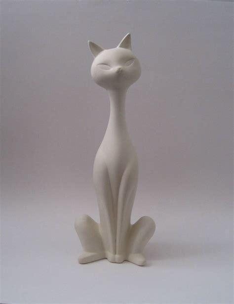 Mid Century Modern Cat Sculpture Sculpture Animaux Art Céramique Poterie Céramique