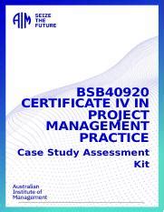 OPTION 2 AK Module 1 Case Study BSB40920 V1 0 Docx BSB40920