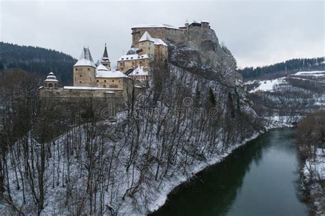 Aerial View of Orava Castle in Winter, Slovakia Stock Image - Image of ...