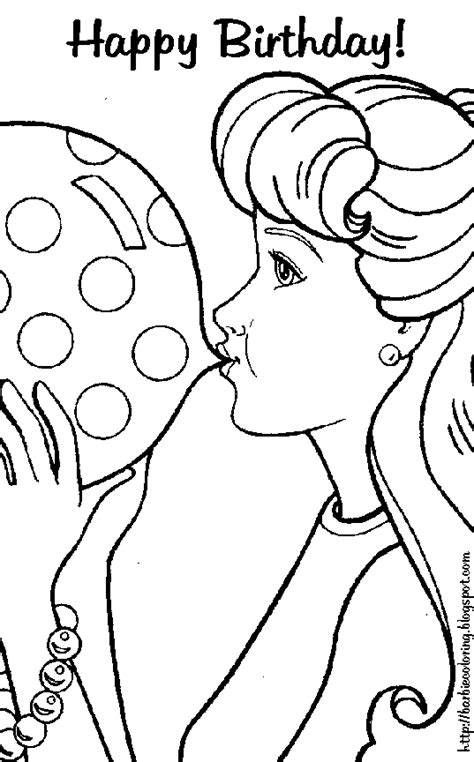 Barbie Birthday Coloring Pages Rolffb