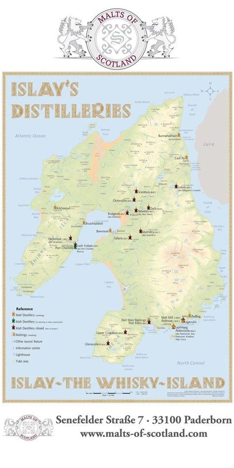 Whisky Distilleries Islay Rollup 100x200cm Whisky Islay Whiskey