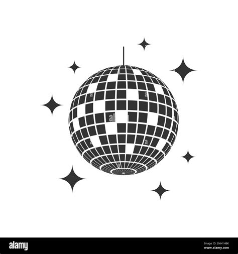 Mirror Disco Ball With Glitters Icon Shining Nightclub Sphere Dance Music Party Discoball