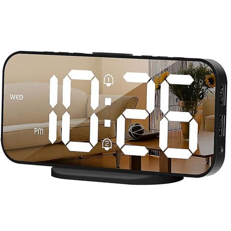 Digital Alarm Clocks Led Mirror Electronic Clock Snooze Mode 1224h