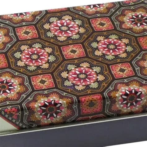 Janie Crow Persian Tiles Mini Hinged Rectangular Tin Crochet Emma Ball T216