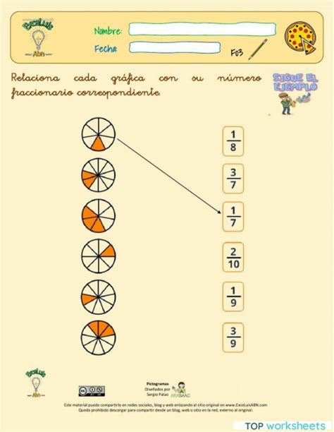 Relacionar Gráfica Con Su Fracción 03 Ficha Interactiva Topworksheets