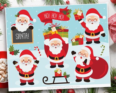 Santa Claus Clipart, Santa Svg, Santa Sleigh Clipart, Christmas Clipart ...