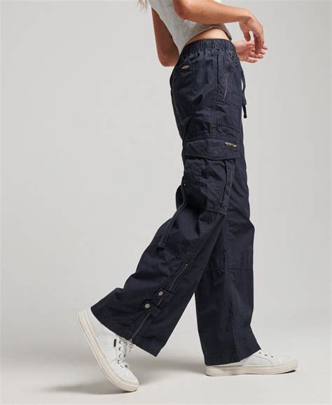 Womens Low Rise Wide Leg Cargo Pants In Eclipse Navy Superdry Uk Clothes Cargo Pants