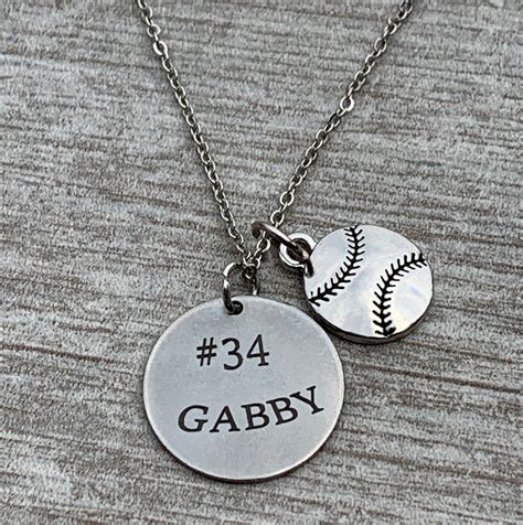 Personalized Engraved Softball Necklace Softball Necklace