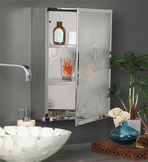 Buy Stainless Steel Silver 3 Compartment Single Door Bathroom Cabinet