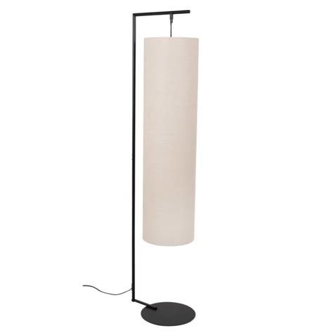 Lampadaire En M Tal Noir Et Abat Jour Beige H Omari Maisons Du Monde