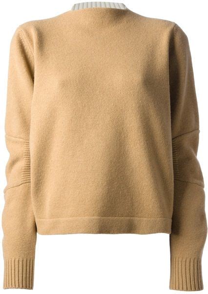 J W Anderson Beige Boat Neck Sweater Lyst Boatneck Sweater