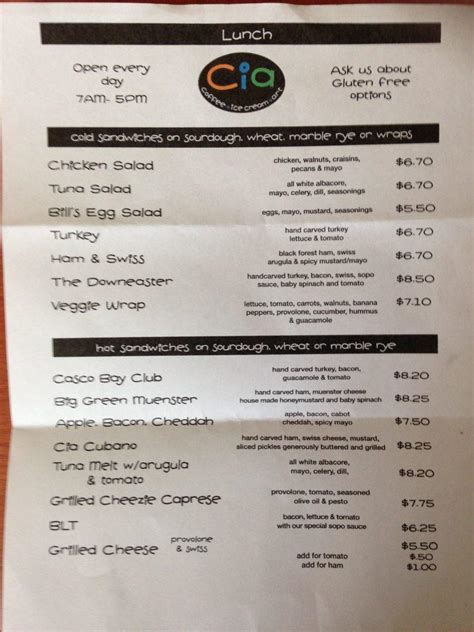 Menu At Social House Kitchen Cafe Saco