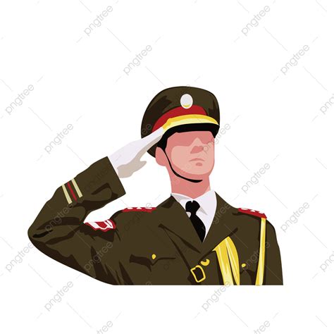 Military Salute Vector Hd Png Images Military Panel Material Character Image Salute Troops