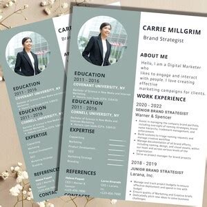 Clean And Minimal Resume Template Modern Resume Template With Photo