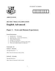 Exploring Texts And Human Experiences Hsc English Advanced Exam