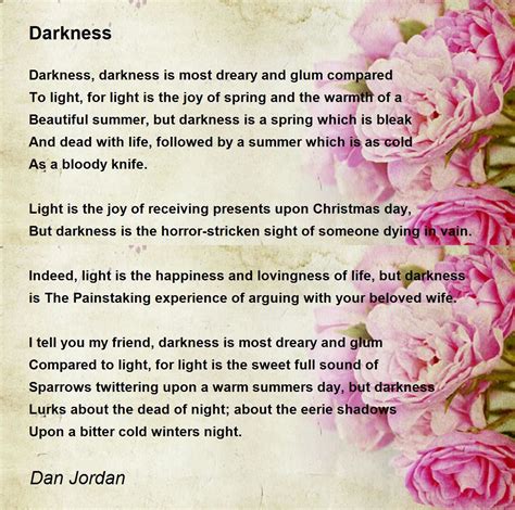 Darkness - Darkness Poem by Dan Jordan