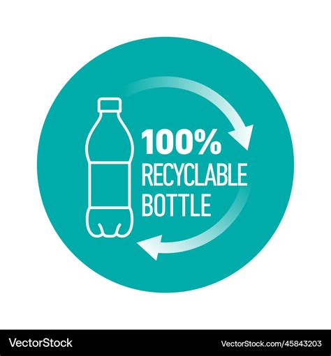 Recycle Plastic Bottle Icon Logo Badge Royalty Free Vector