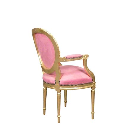 Fauteuil Louis XVI Rose Chaise Baroque Meuble Louis XV