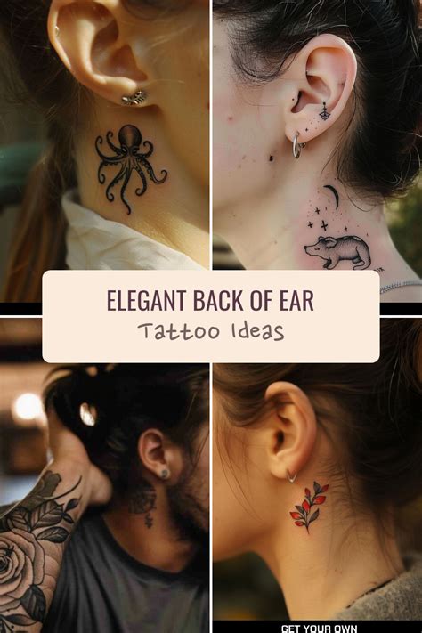 Elegant Back Of Ear Tattoo Ideas In 2024 Back Of Neck Tattoos For Women Side Neck Tattoo Ear