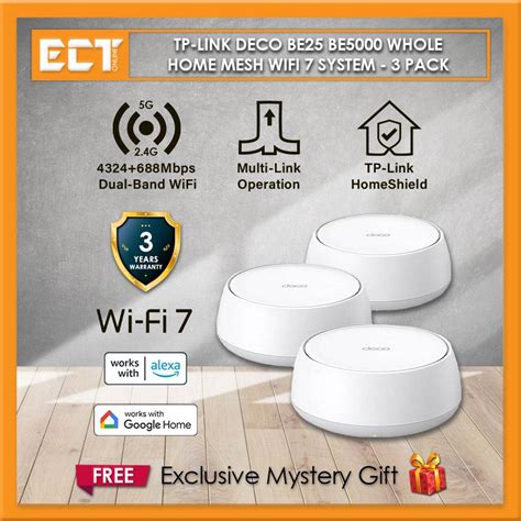 TP Link Deco BE25 BE5000 Whole Home Mesh WiFi 7 System With Wireless