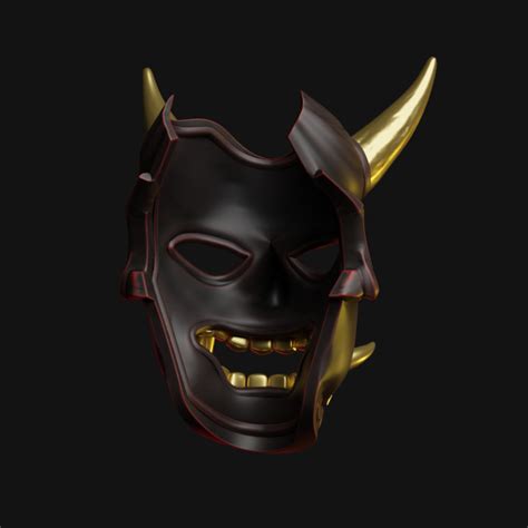 3d Printable Japanese Oni Mask By Sliceables