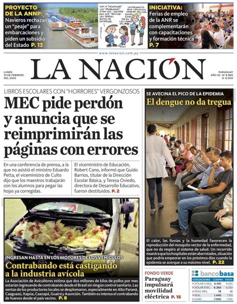 Periódico La Nación Paraguay Periódicos De Paraguay Edición De