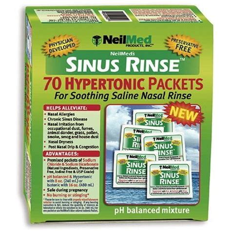 Neilmed Sinus Rinse Extra Strength Hypertonic 70 Packets Pack Of 2