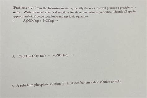 Solved Problems 4 7 From The Following Mixtures Identify