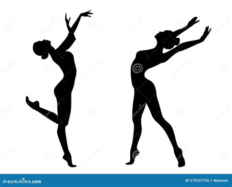 Abstracto Dos Siluetas De Encantadoras Mujeres Bailarinas Ilustraci N