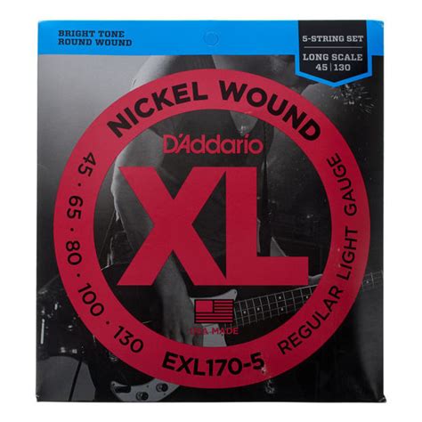 Juego Cuerdas Bajo 5 Cuerdas D Addario EXL 170 5 045 130