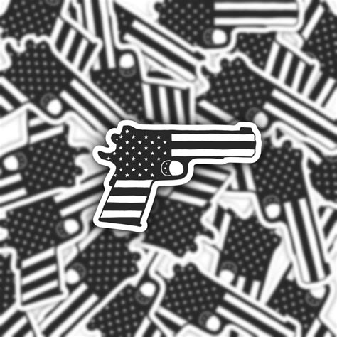 American Flag Gun Vinyl Sticker Etsy