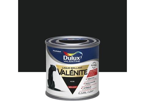 DULUX VALENTINE Peinture laque boiserie Valénite noir brillant 0 125 l