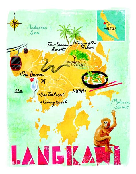 Langkawi Map By Scott Jessop August Issue Langkawi Retro