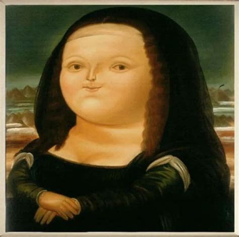 Handpainted Fernando Botero Mona Lisa Oil Primed Linen Canvas Figure ...