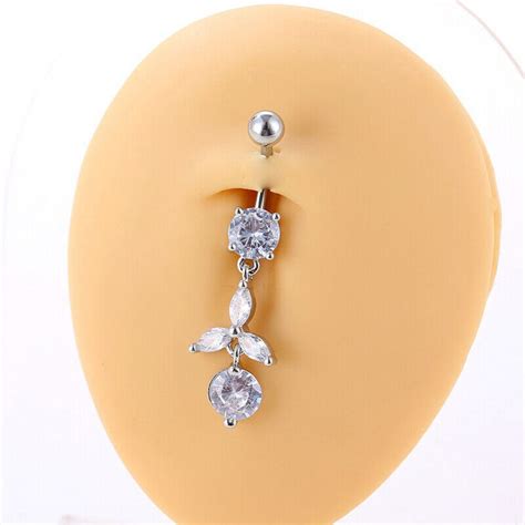 Fashion Sexy Zircon Dangle Belly Button Rings Simple Trendy Crystal Navel Nalr Ebay