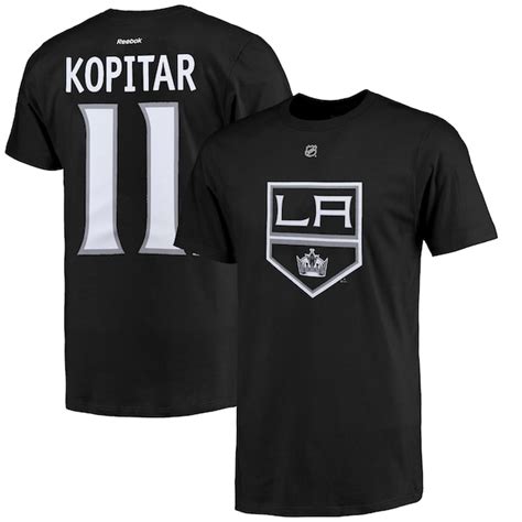 Mens Los Angeles Kings Anze Kopitar Reebok Black Name And Number T Shirt