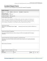 SITXCOM010 Incident Report Template Docx Incident Report Template